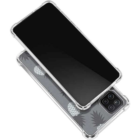 Black and White Pineapples Galaxy A12 Clear Case