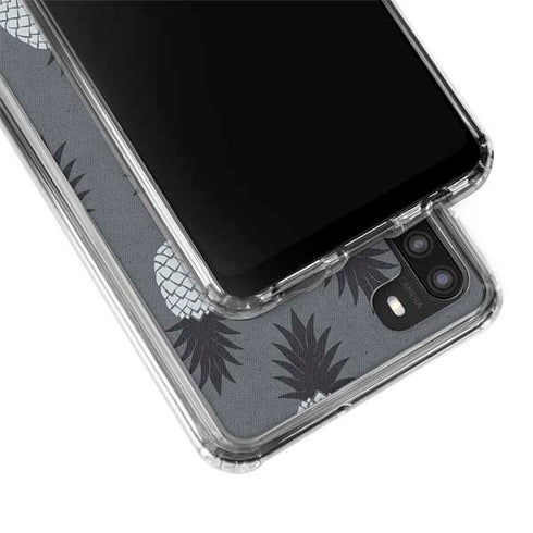 Black and White Pineapples Galaxy A21 Clear Case
