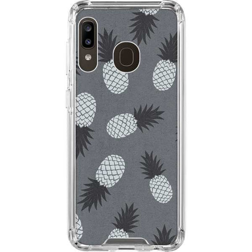 Black and White Pineapples Galaxy A30 Clear Case