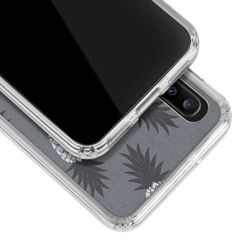 Black and White Pineapples Galaxy A30 Clear Case