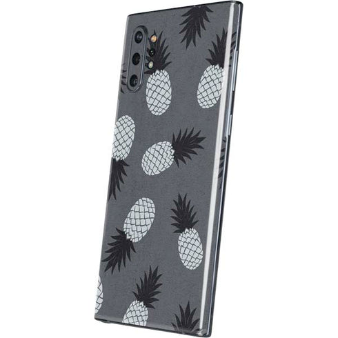 Black and White Pineapples Galaxy Note 10 Plus Skin