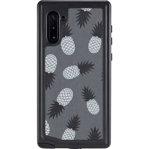 Black and White Pineapples Galaxy Note 10 Waterproof Case