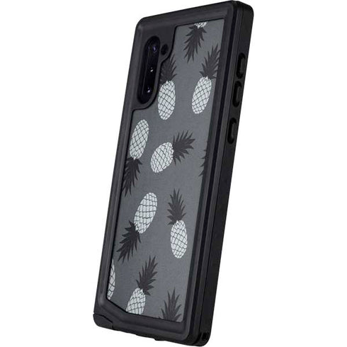 Black and White Pineapples Galaxy Note 10 Waterproof Case
