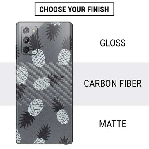 Black and White Pineapples Galaxy Note20 5G Skin