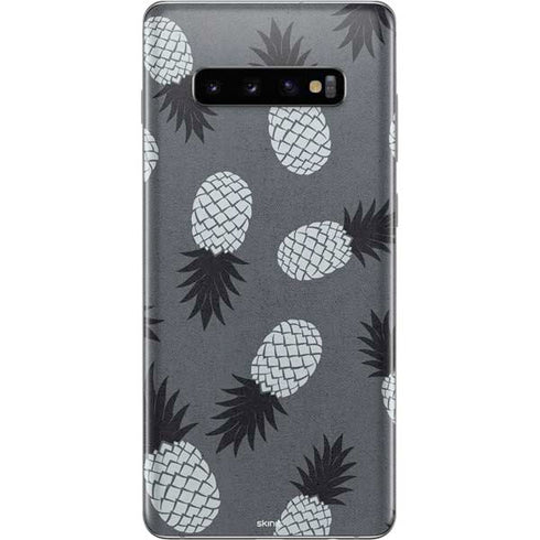 Black and White Pineapples Galaxy S10 Plus Skin