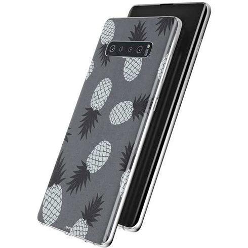 Black and White Pineapples Galaxy S10 Plus Skin