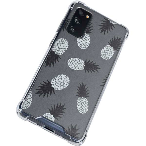 Black and White Pineapples Galaxy S20 FE Clear Case