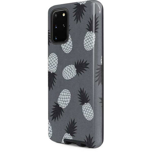Black and White Pineapples Galaxy S20 Plus Pro Case