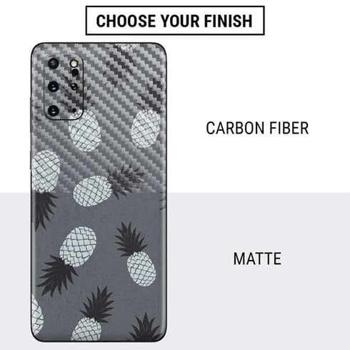 Black and White Pineapples Galaxy S20 Plus Skin