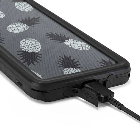 Black and White Pineapples Galaxy S20 Waterproof Case
