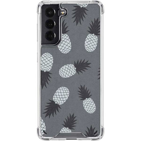Black and White Pineapples Galaxy S21 5G Clear Case