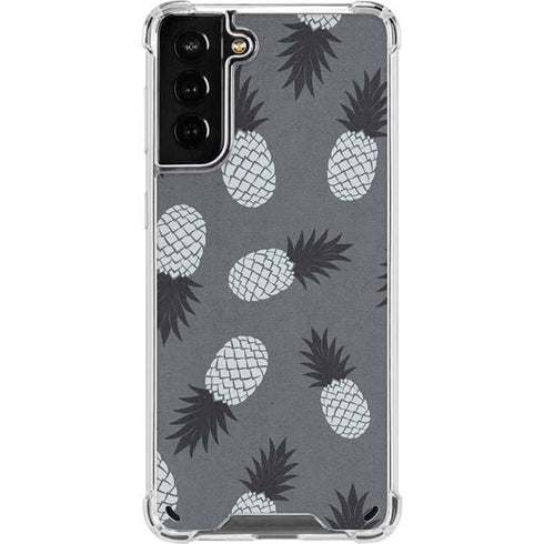Black and White Pineapples Galaxy S21 Plus 5G Clear Case