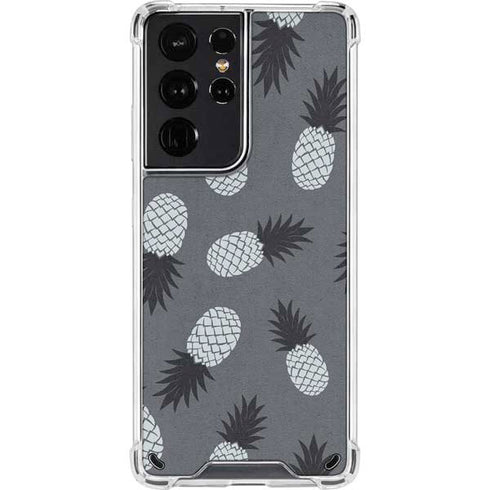 Black and White Pineapples Galaxy S21 Ultra 5G Clear Case