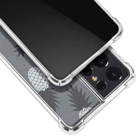 Black and White Pineapples Galaxy S21 Ultra 5G Clear Case