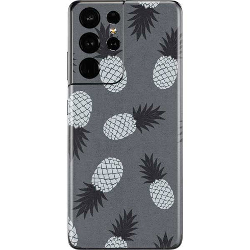 Black and White Pineapples Galaxy S21 Ultra 5G Skin