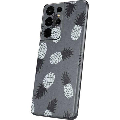 Black and White Pineapples Galaxy S21 Ultra 5G Skin