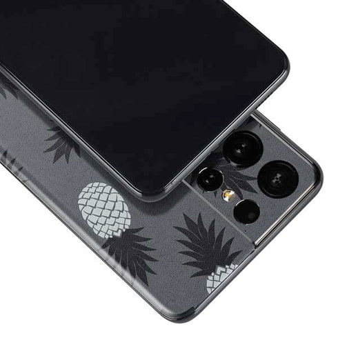 Black and White Pineapples Galaxy S21 Ultra 5G Skin