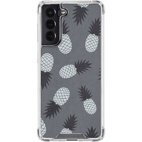 Black and White Pineapples Galaxy S22 Clear Case