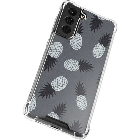 Black and White Pineapples Galaxy S22 Clear Case