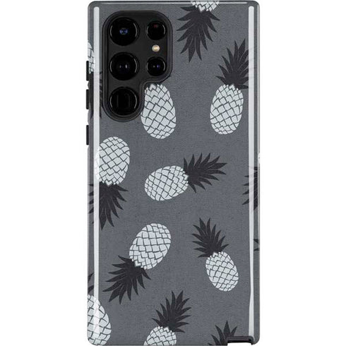 Black and White Pineapples Galaxy S22 Ultra Pro Case