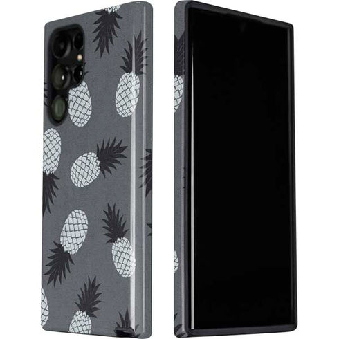 Black and White Pineapples Galaxy S22 Ultra Pro Case