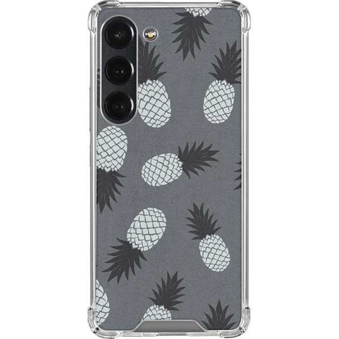 Black and White Pineapples Galaxy S23 Clear Case