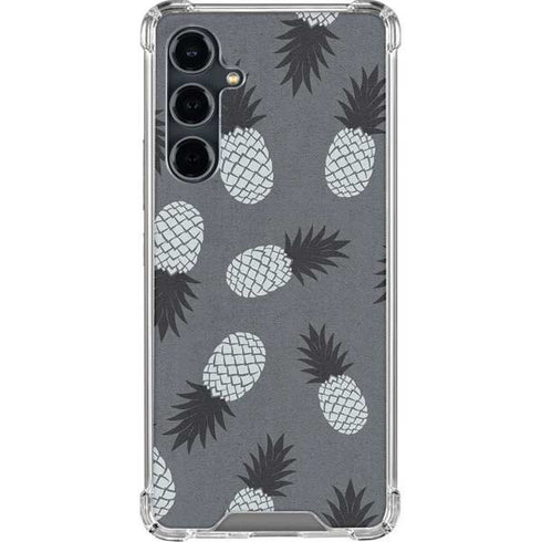 Black and White Pineapples Galaxy S23 FE Clear Case