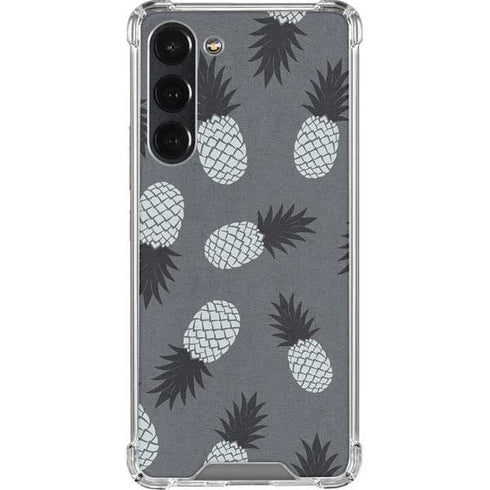 Black and White Pineapples Galaxy S23 Plus Clear Case