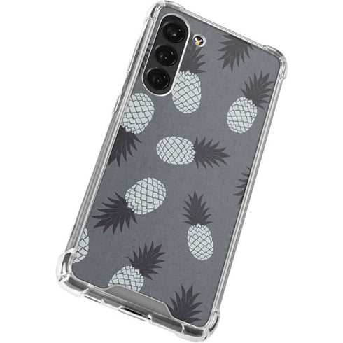 Black and White Pineapples Galaxy S23 Plus Clear Case