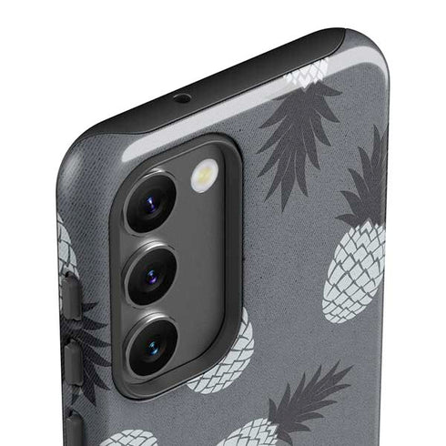 Black and White Pineapples Galaxy S23 Plus Pro Case