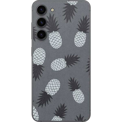 Black and White Pineapples Galaxy S23 Plus Skin