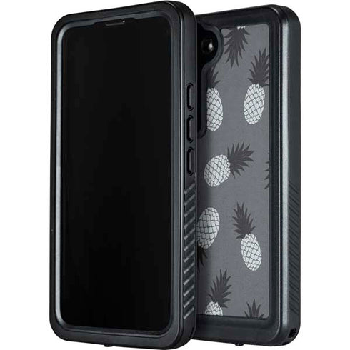 Black and White Pineapples Galaxy S23 Plus Waterproof Case