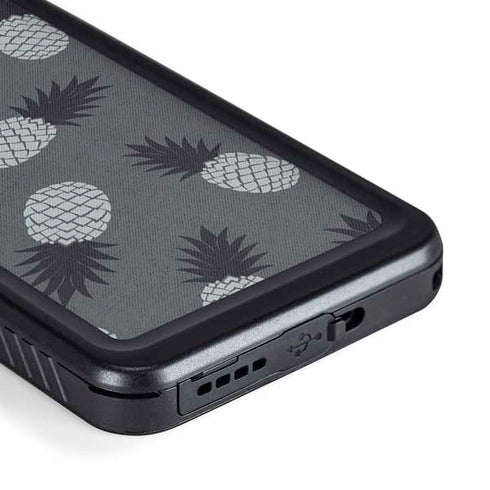 Black and White Pineapples Galaxy S23 Plus Waterproof Case