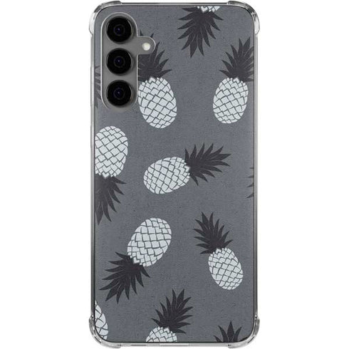 Black and White Pineapples Galaxy S24 Plus Clear Case