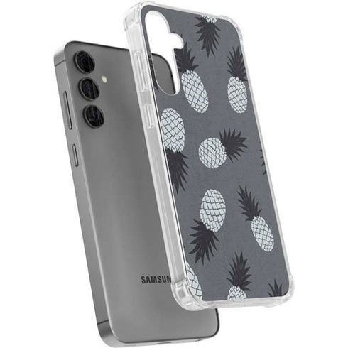 Black and White Pineapples Galaxy S24 Plus Clear Case