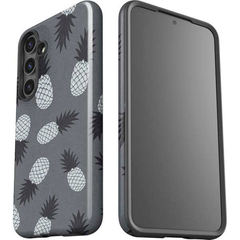 Black and White Pineapples Galaxy S24 Plus Impact Case