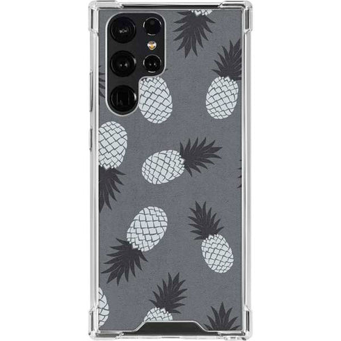 Black and White Pineapples Galaxy S24 Ultra Clear Case