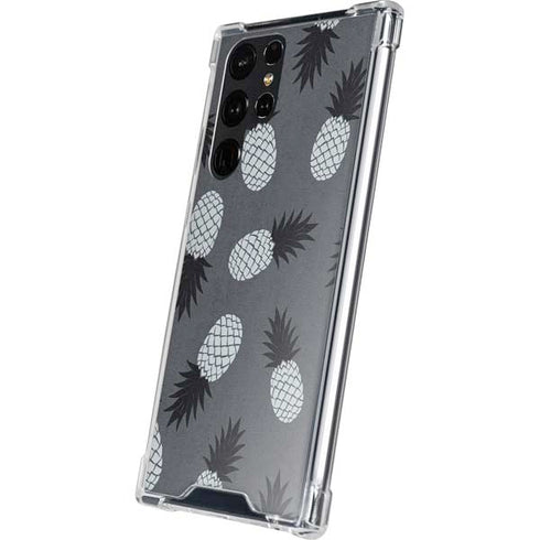 Black and White Pineapples Galaxy S24 Ultra Clear Case