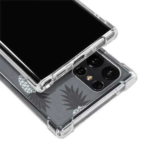 Black and White Pineapples Galaxy S24 Ultra Clear Case