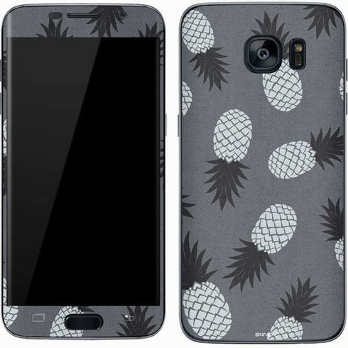 Black and White Pineapples Galaxy S7 Skin