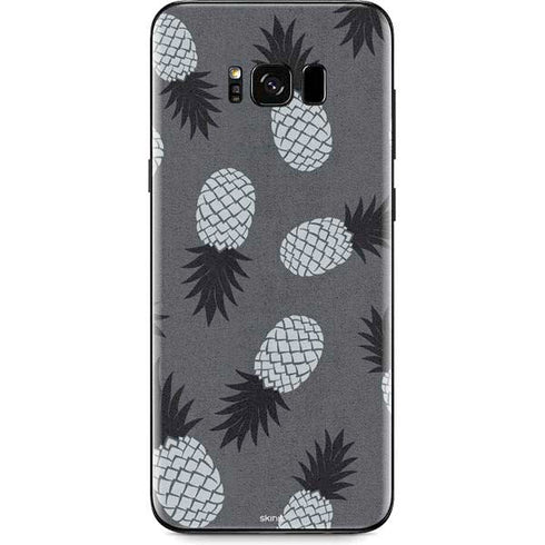 Black and White Pineapples Galaxy S8 Plus Skin
