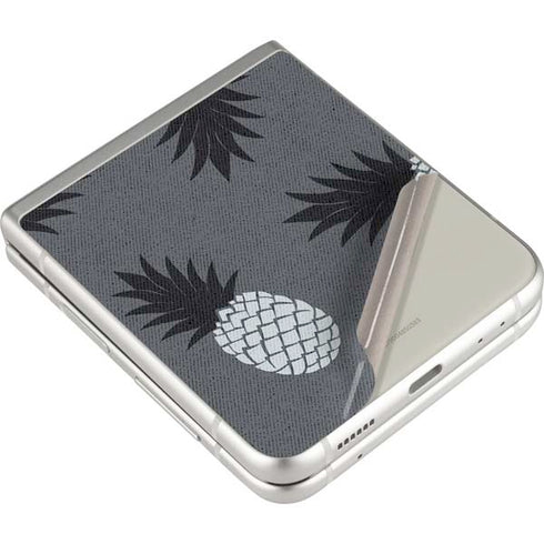 Black and White Pineapples Galaxy Z Flip3 5G Skin