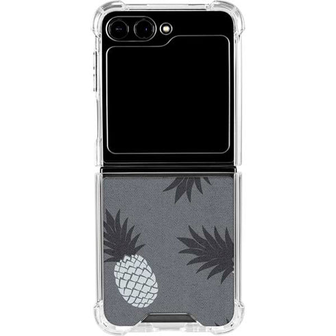 Black and White Pineapples Galaxy Z Flip5 5G Clear Case