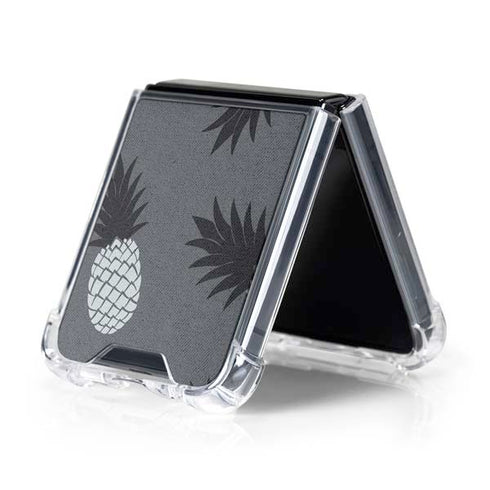 Black and White Pineapples Galaxy Z Flip5 5G Clear Case
