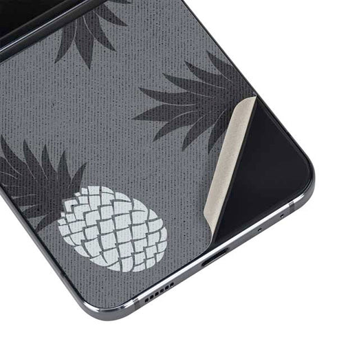 Black and White Pineapples Galaxy Z Flip5 5G Skin