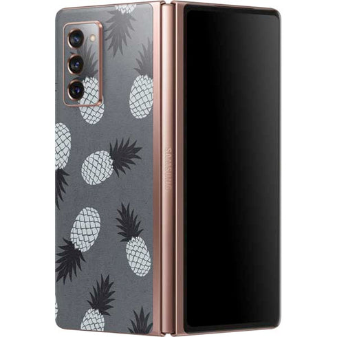 Black and White Pineapples Galaxy Z Fold2 5G Skin