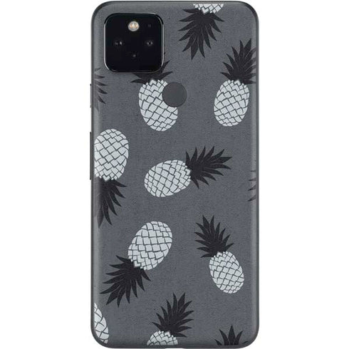 Black and White Pineapples Google Pixel 5 Skin