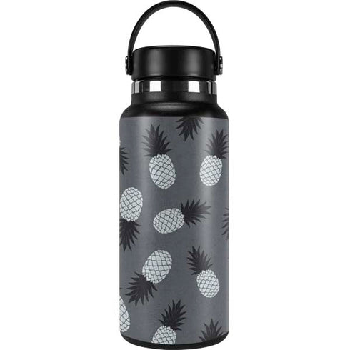 Black and White Pineapples Hydro Flask 32oz Wide Mouth Skin