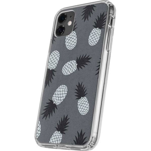 Black and White Pineapples iPhone 11 Clear Case