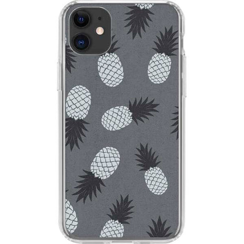 Black and White Pineapples iPhone 11 Clear Case